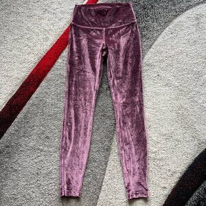 Lululemon Athletica Burgundy Velvet Leggings